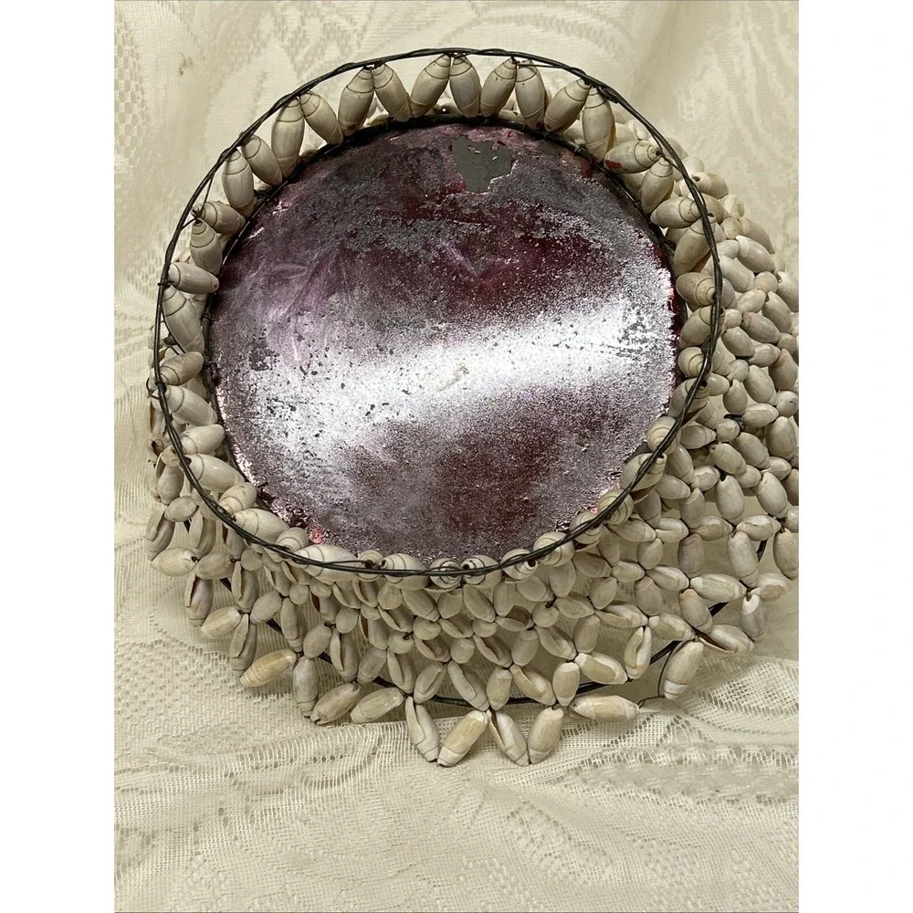 Vintage Antique Snail Shell Basket Souvenir Tijuana Mexico  Hand‎ Painted Metal